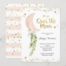 We zijn over de Moon Baby shower Uitnodiging