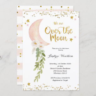 We zijn over de Moon Baby shower Uitnodiging