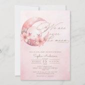 We zijn over de Moon Girl Baby shower uitnodiging (Voorkant)