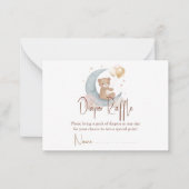 We zijn over de moon Teddy Bear Diaper Raffle Notitiekaartje (Voorkant)