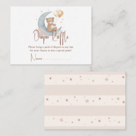 We zijn over de moon Teddy Bear Diaper Raffle Notitiekaartje