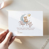 We zijn over de moon Teddy Bear Diaper Raffle Notitiekaartje