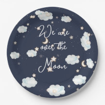 We zijn over de Moon Theme Baby shower Invitation