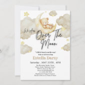 We zijn over het Baby shower Moon Teddy Bear Kaart (Voorkant)