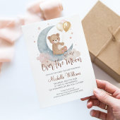 We zijn over het Baby shower Moon Teddy Bear Kaart