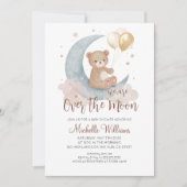 We zijn over het Baby shower Moon Teddy Bear Kaart (Voorkant)