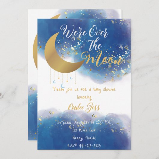 We zijn over het Baby shower van de maan Kaart (Voorkant / Achterkant)