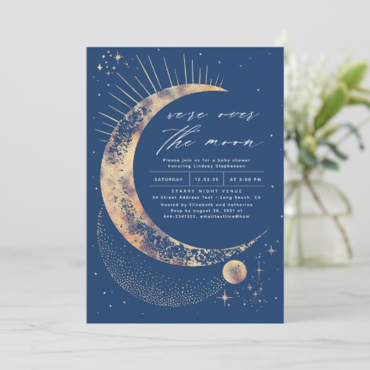 We zijn over het Baby shower van de maan Kaart (Staand voorkant)