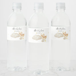 We zijn over het Baby shower van de maan Waterfles Etiket
