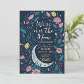 We zijn over het Baby shower van de Moon Floral Pi Kaart (Staand voorkant)
