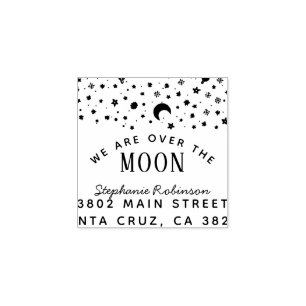 We zijn over het Moon Baby shower retouradres Rubberstempel