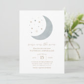 We zijn over het Moon Blue Gold Boy Baby shower In Kaart (Staand voorkant)