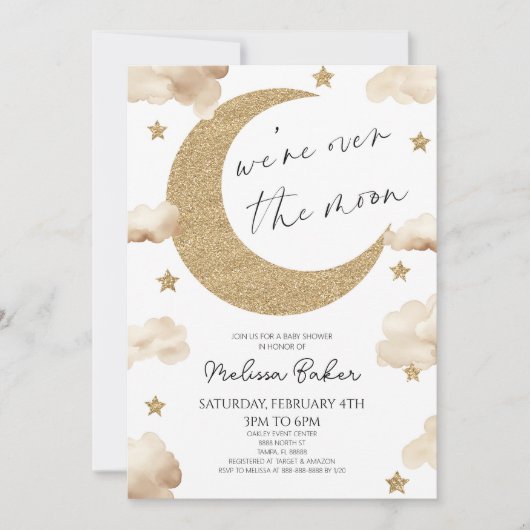 We zijn over het Moon Boho Celestial Baby shower Kaart (Voorkant)