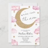 We zijn over het Moon Boho Celestial Baby shower Kaart (Voorkant)
