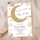 We zijn over het Moon Boho Celestial Baby shower Kaart