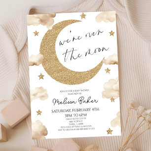 We zijn over het Moon Boho Celestial Baby shower Kaart