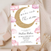 We zijn over het Moon Boho Celestial Baby shower Kaart