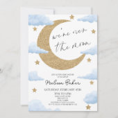We zijn over het Moon Boho Celestial Baby shower Kaart (Voorkant)