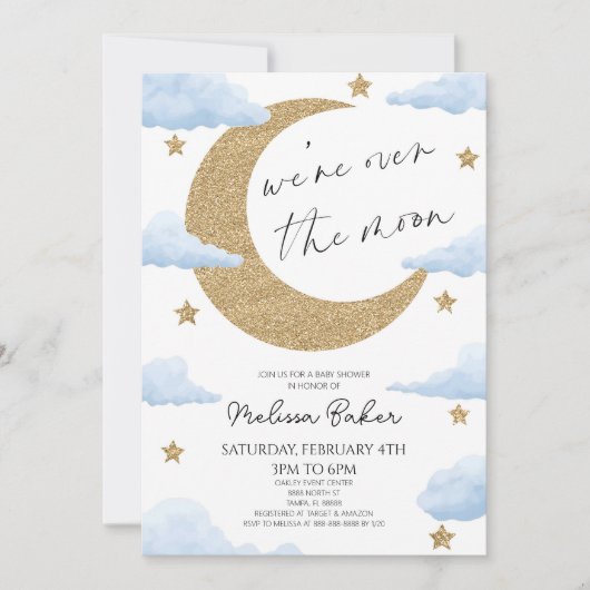 We zijn over het Moon Boho Celestial Baby shower Kaart (Voorkant)