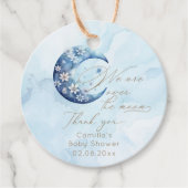 We zijn over het Moon Boy Baby shower Bedankjes Labels (Voorkant)
