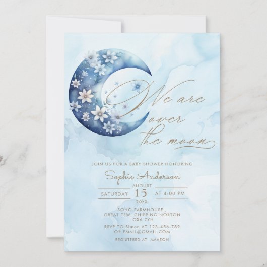 We zijn over het Moon Boy Baby shower Kaart (Voorkant)