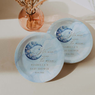 We zijn over het Moon Boy Baby shower Papieren Bordje