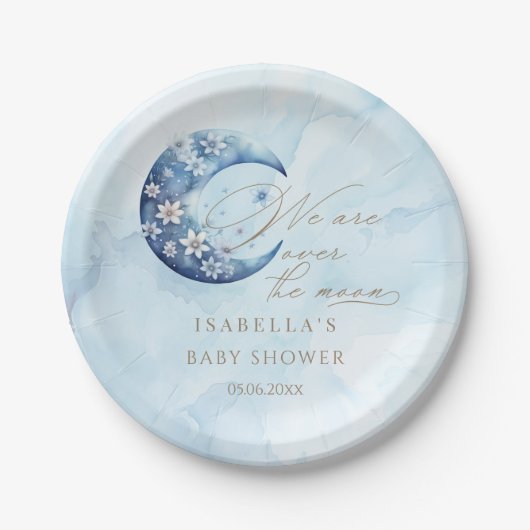 We zijn over het Moon Boy Baby shower Papieren Bordje (Voorkant)