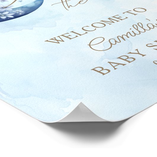 We zijn over het Moon Boy Baby shower Poster (Hoek)