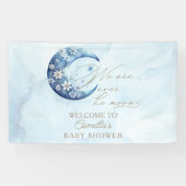 We zijn over het Moon Boy Baby shower Spandoek (Horizontaal)