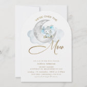 We zijn over het Moon Elephant Baby shower Kaart (Voorkant)