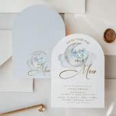 We zijn over het Moon Elephant Baby shower Kaart