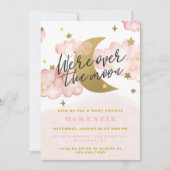 We zijn over het Moon Girl Baby shower Kaart (Voorkant)