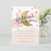 We zijn over het Moon Girl Baby shower Kaart (Staand voorkant)