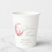We zijn over het Moon Girl Baby shower Papieren Bekers (Voorkant)