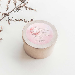 We zijn over het Moon Girl Baby shower Ronde Sticker