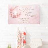 We zijn over het Moon Girl Baby shower Spandoek (Insitu)