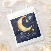 We zijn over het Moon Glitter Boy Baby shower Bedankzakje (Geknipt)