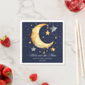 We zijn over het Moon Glitter Boy Baby shower Servet (Insitu)
