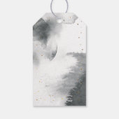 We zijn over het Moon Grey Gold Baby shower Cadeaulabel (Achterkant)