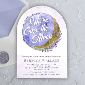 We zijn over het Moon Lavender Arch Baby shower Kaart