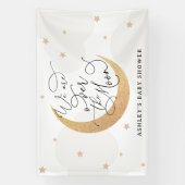 We zijn over het Moon Neutral Baby shower Spandoek (Verticaal)