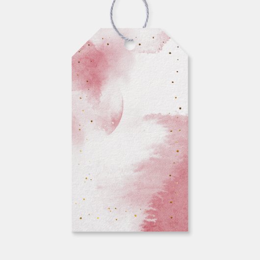 We zijn over het Moon Pink Gold Baby shower Cadeaulabel (Achterkant)