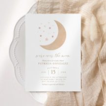 We zijn over het Moon Pink Gold Girl Baby shower I