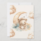 We zijn over het Moon Teddy Bear Baby shower Kaart (Achterkant)
