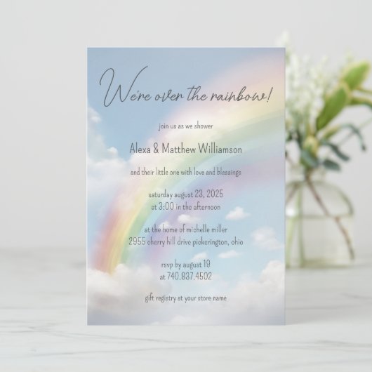 We zijn over het Rainbow Baby shower Kaart (Staand voorkant)