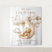 We zijn over the moon Baby shower neutraal Wandkleed (Voorkant)