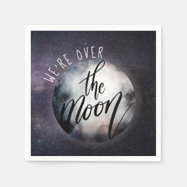 We zijn Over the Moon Baby shower Servet