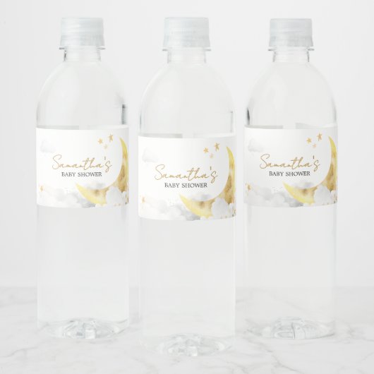 We zijn over the moon Baby shower Waterfles Etiket (Flessen)