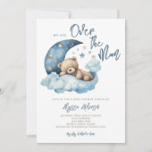 We zijn over the Moon Teddy Bear Baby shower Kaart (Voorkant)