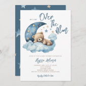 We zijn over the Moon Teddy Bear Baby shower Kaart (Voorkant / Achterkant)